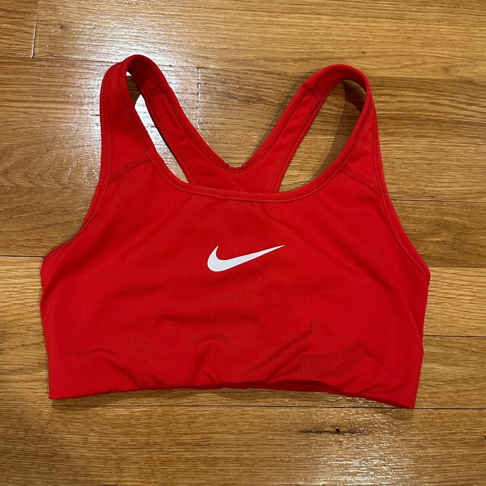 Red Nike racerback sports bra size small